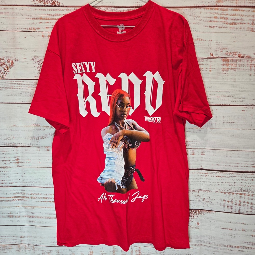 Sexyy Red NWT Ah Thousand Jugs 50th Anniversary of Hip Hop Red Graphic Tee Large